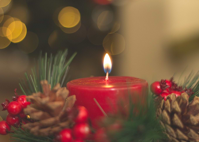 Christmas red candle