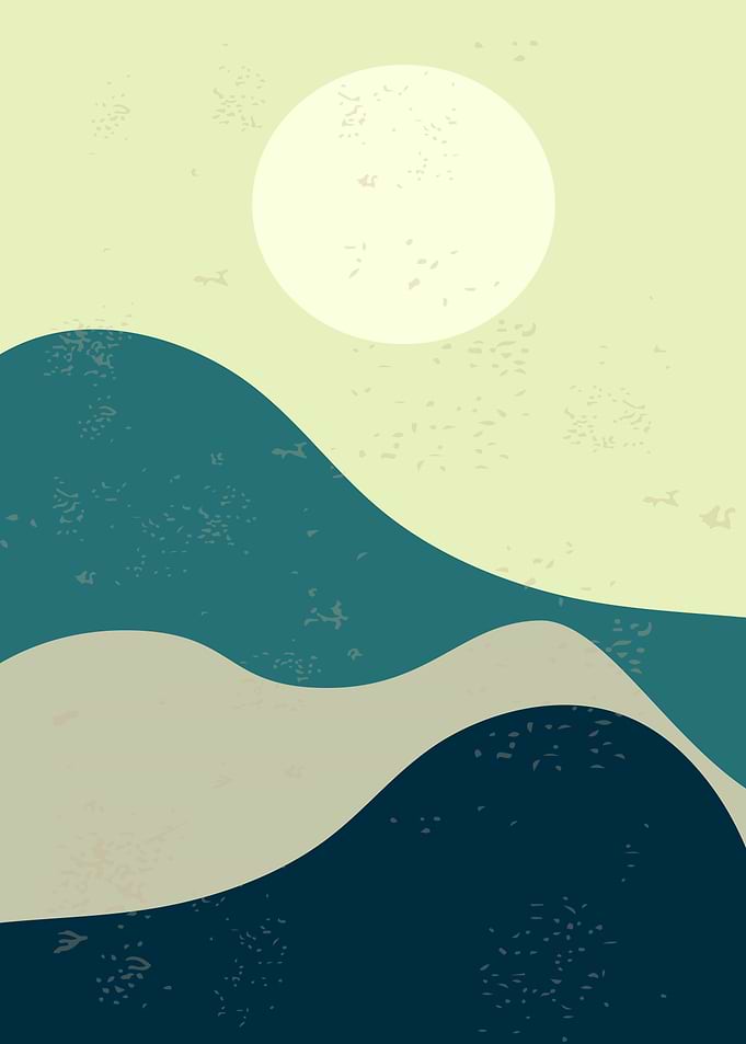 Moon and Mountain Art Work