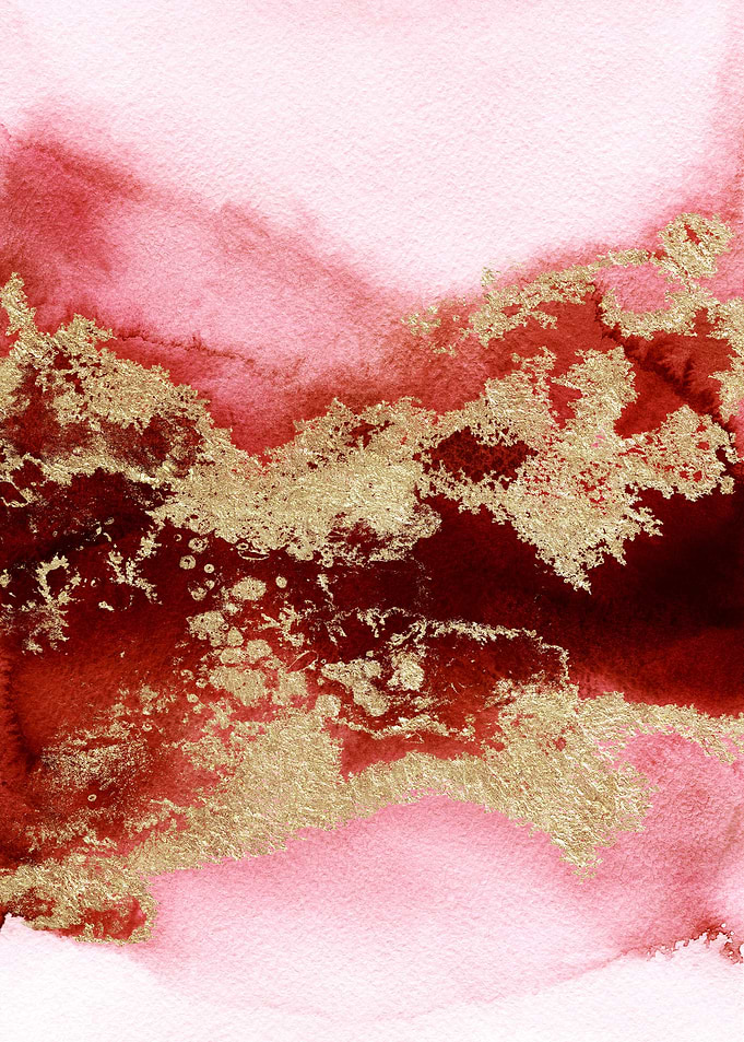 Red Gold Abstract 10