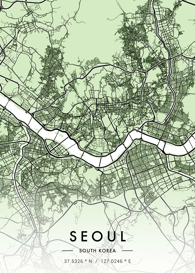 Seoul City Map Green