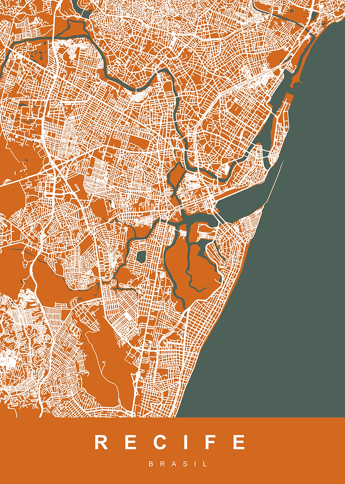 Recife Map Art Brasil