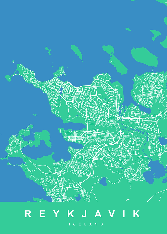 REYKJAVIK map ICELAND