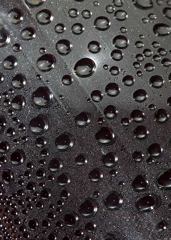 Water droplets close up