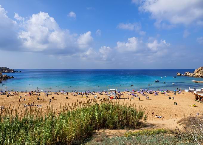Golden Bay Beach In Malta