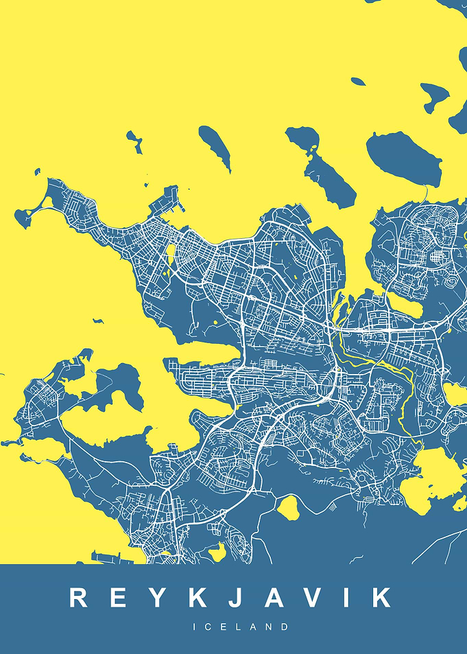REYKJAVIK map ICELAND