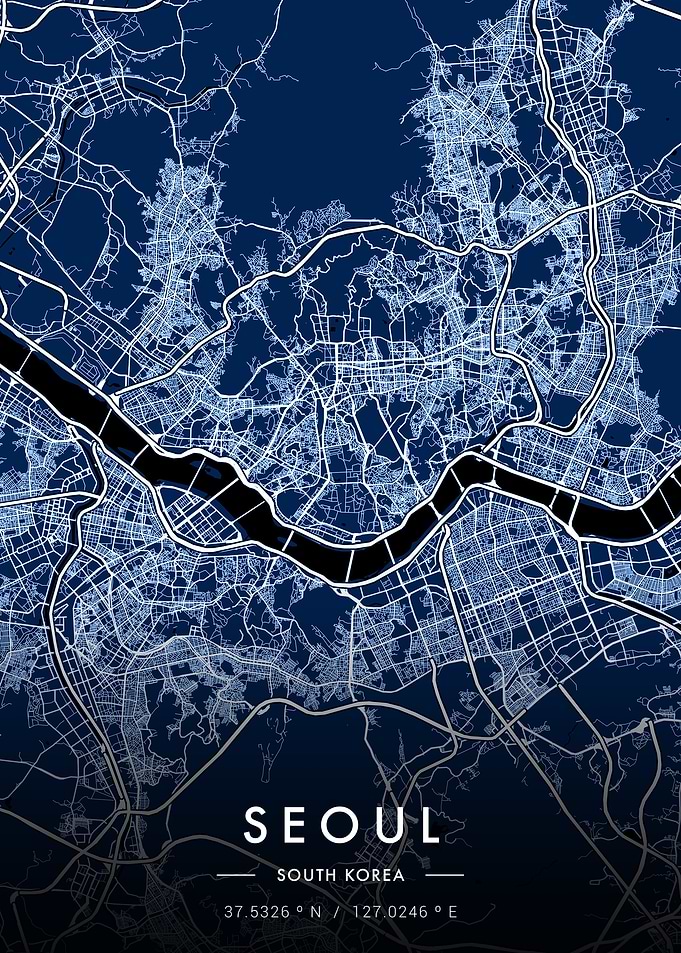 Seoul City Map Blueprint
