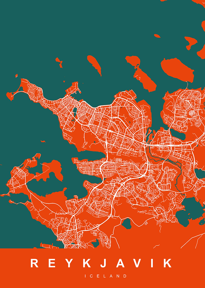 REYKJAVIK map ICELAND