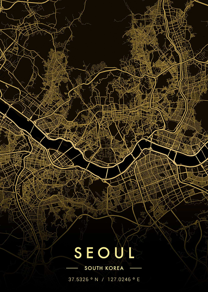 Seoul City Map Gold