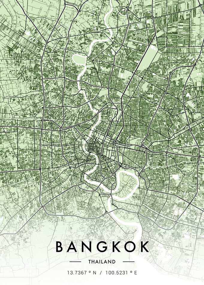 Bangkok City Map Green