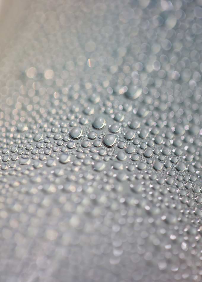 Water droplets close up