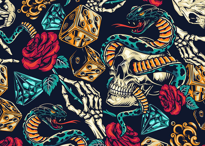 snake and skull