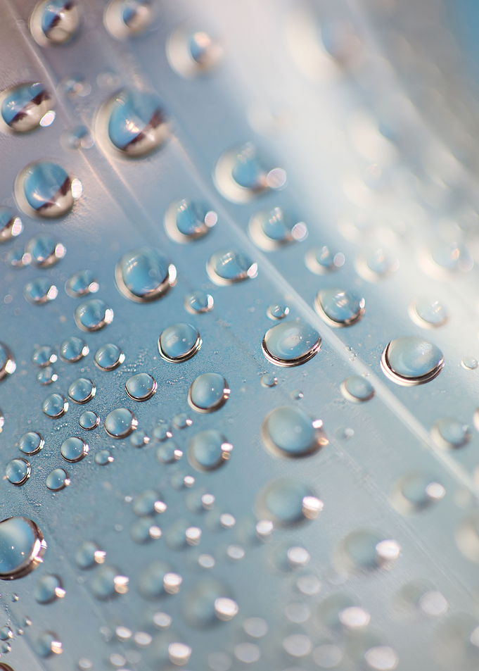 Water droplets close up