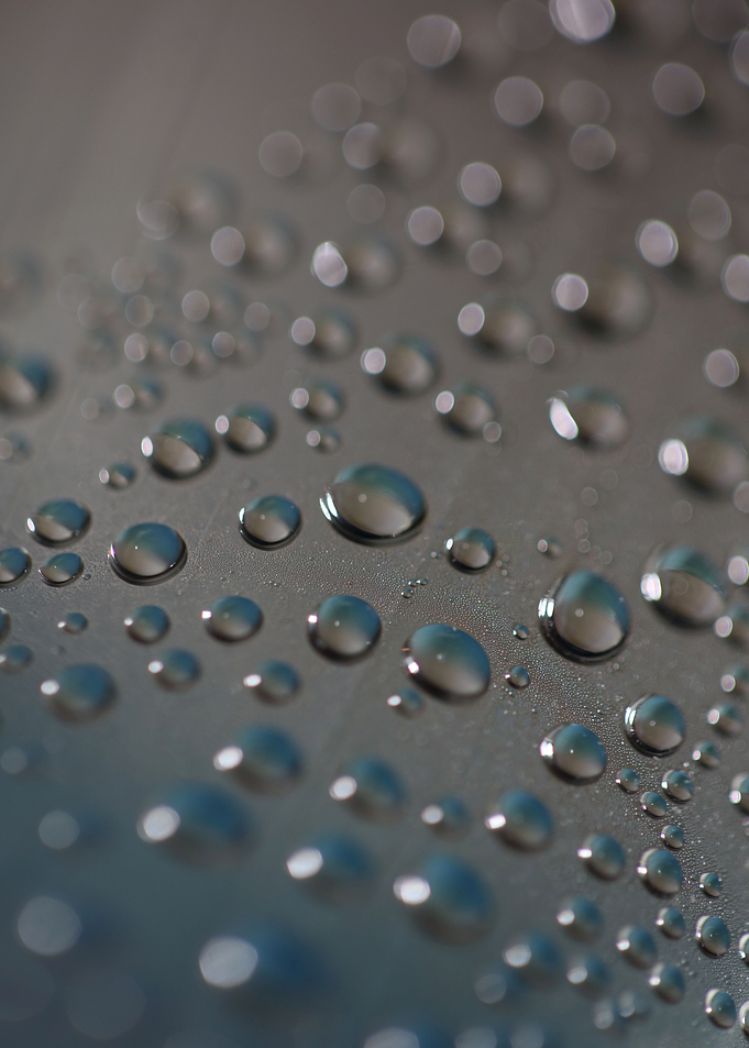 Water droplets close up