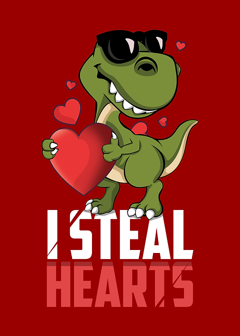 Valentines Day Dinosaur