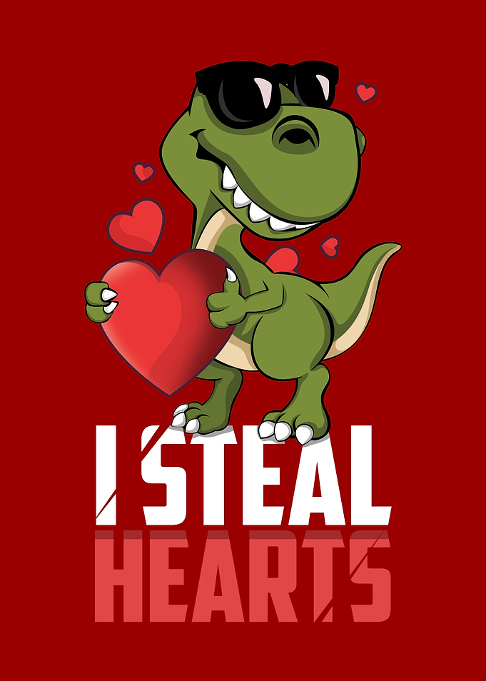 Valentines Day Dinosaur