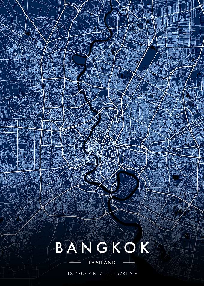 Bangkok City Map Blueprint