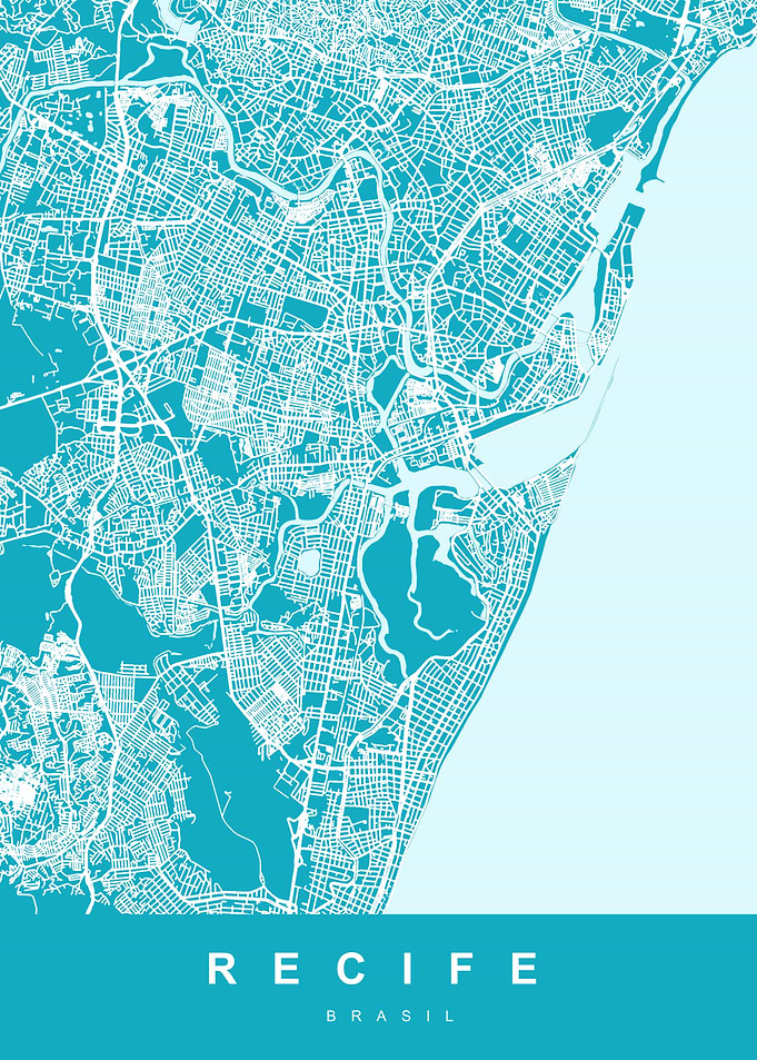 Recife Map Art Brasil