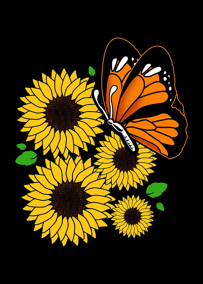 Butterfly Sunflower Garden