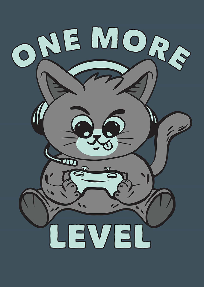 ONE MORE LEVEL GAMER CAT