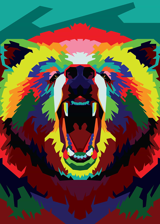Roar Bear Pop Art