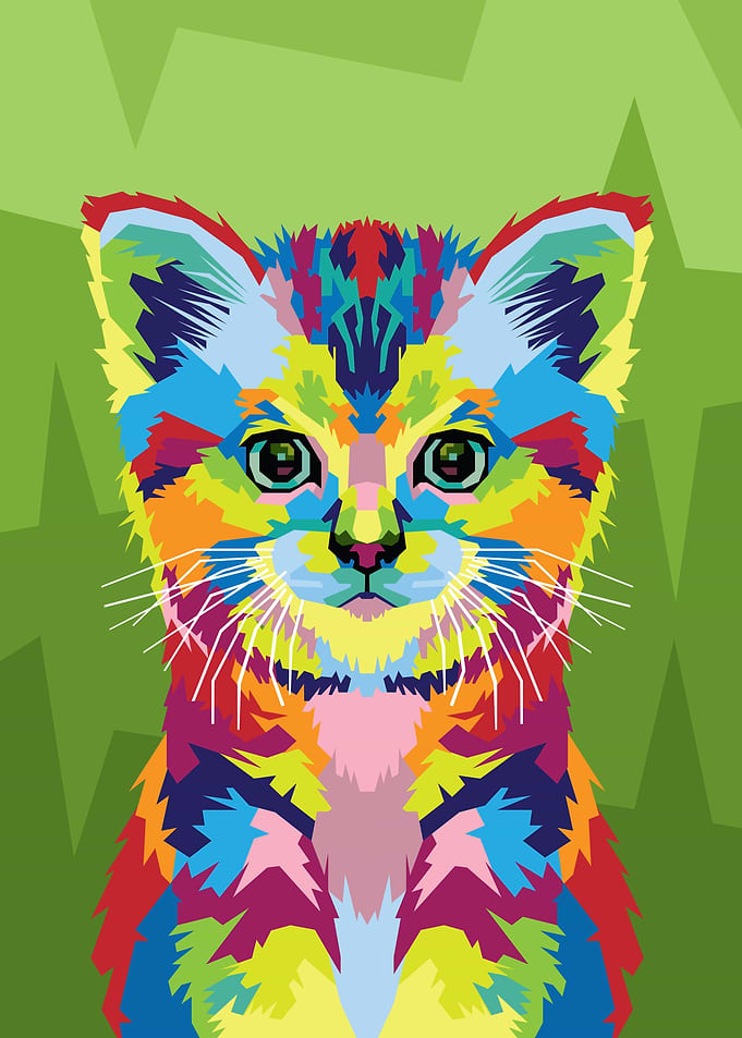 Cute Kitten Pop Art