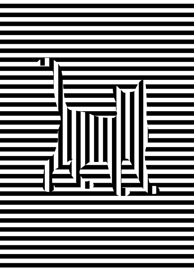 Cat on Stripes