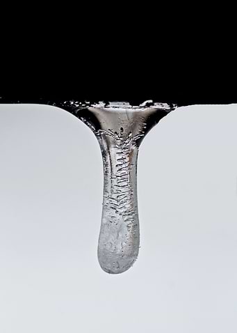 Icicle in black and white