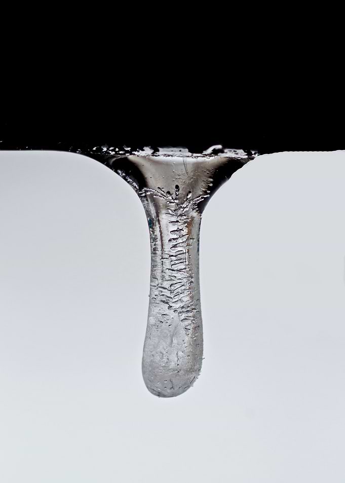 Icicle in black and white