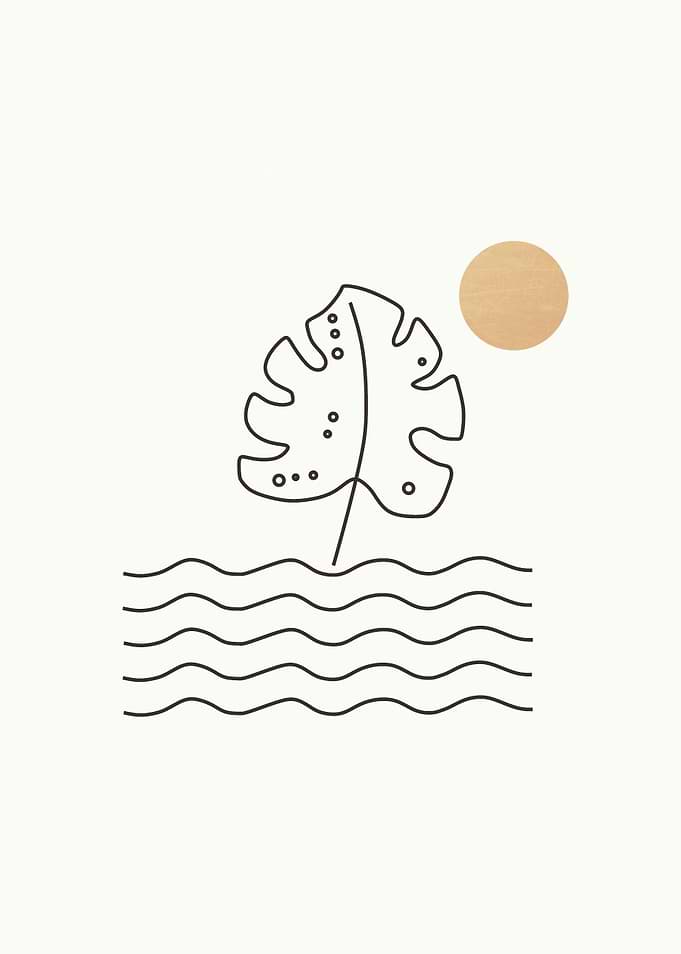 Abstract monstera line