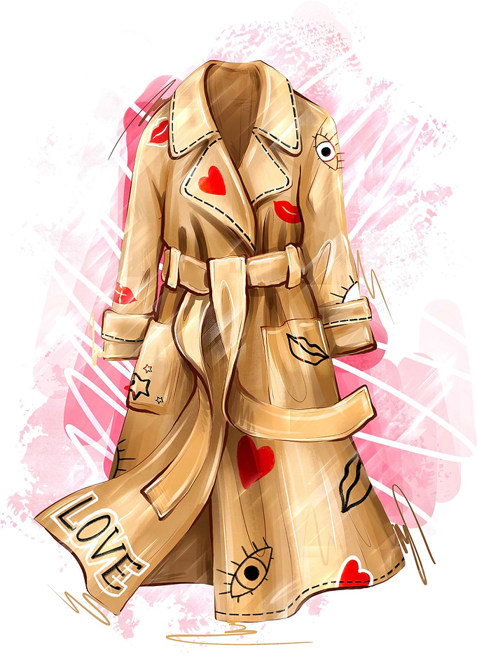 Fashion coat lover pink