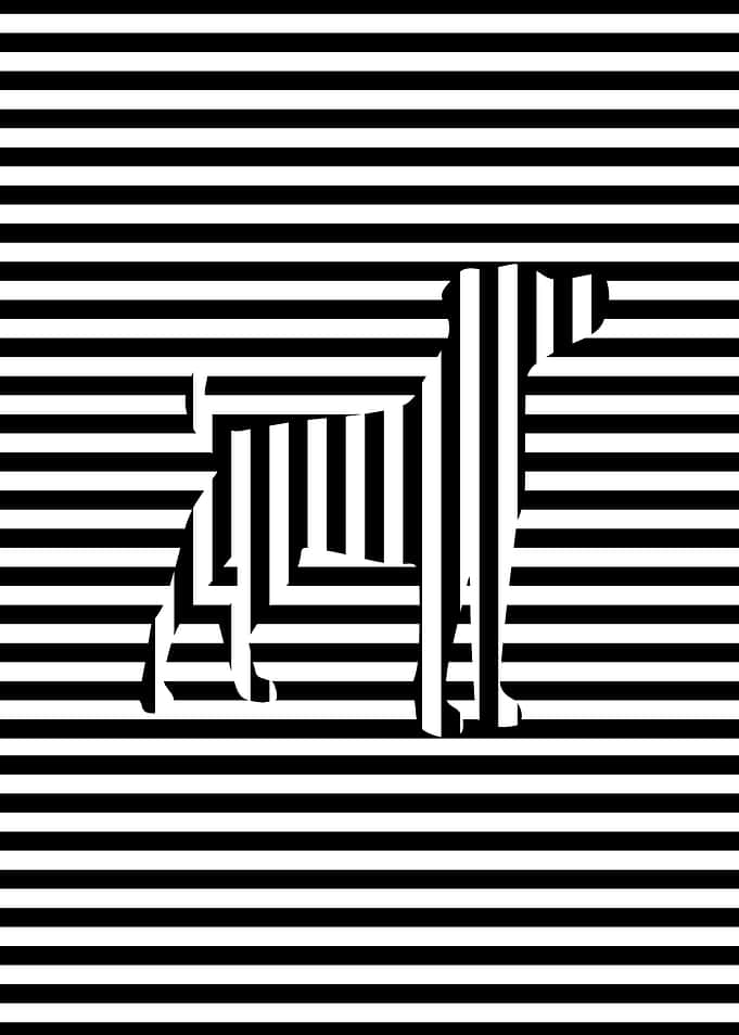 Dog on Stripes