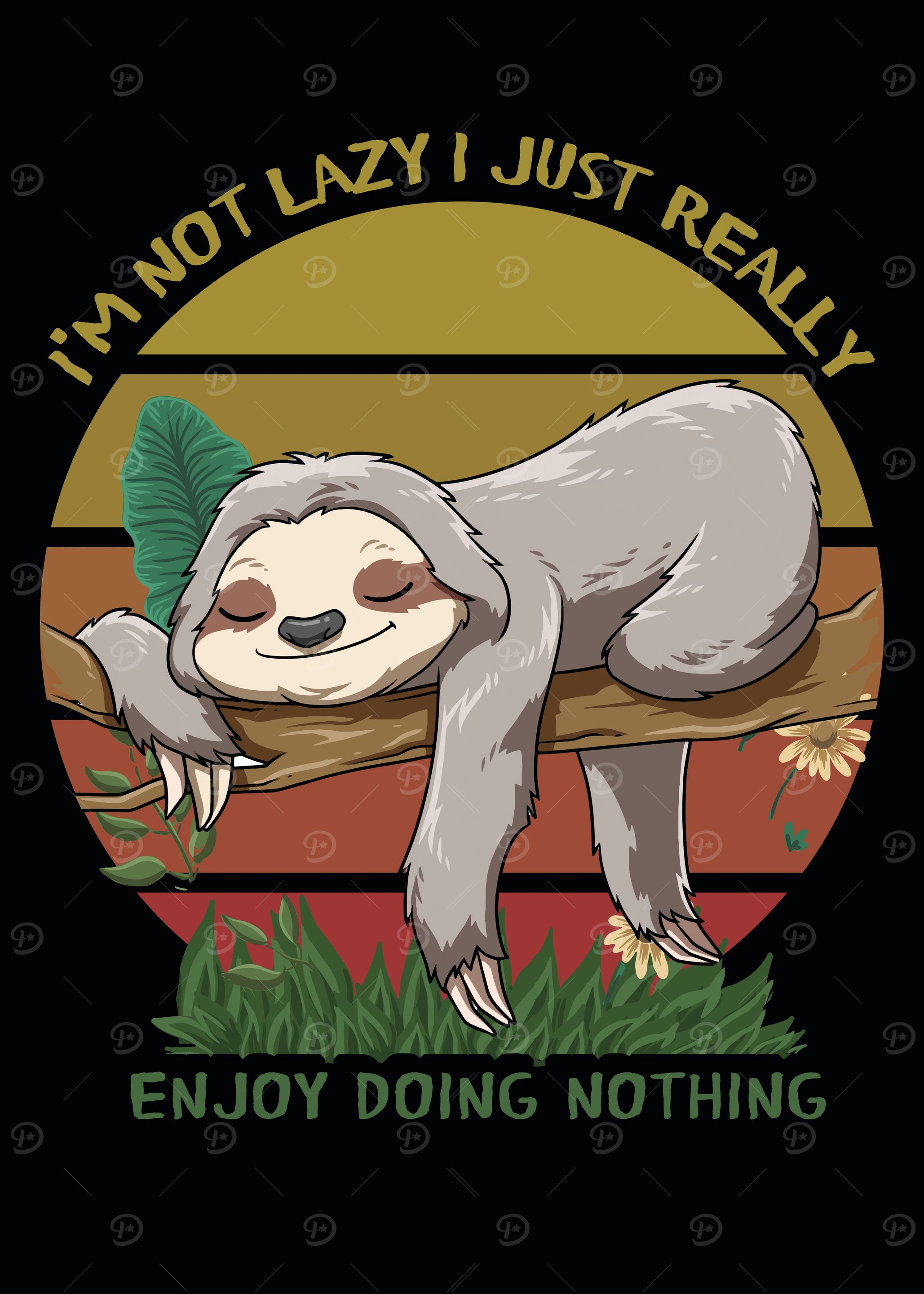 Funny Cute Sloth Sleeping