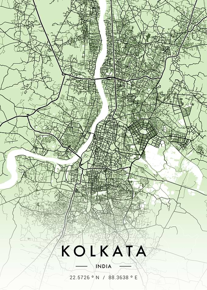 Kolkata City Map Green
