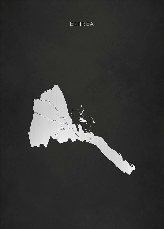 Silver Eritrea Map