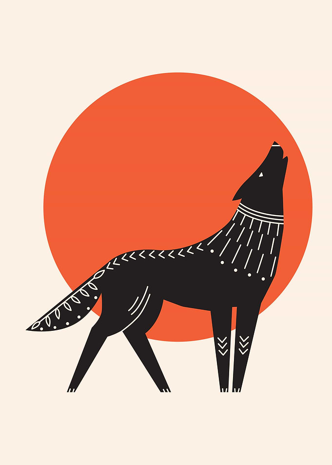 wolf minimalist art