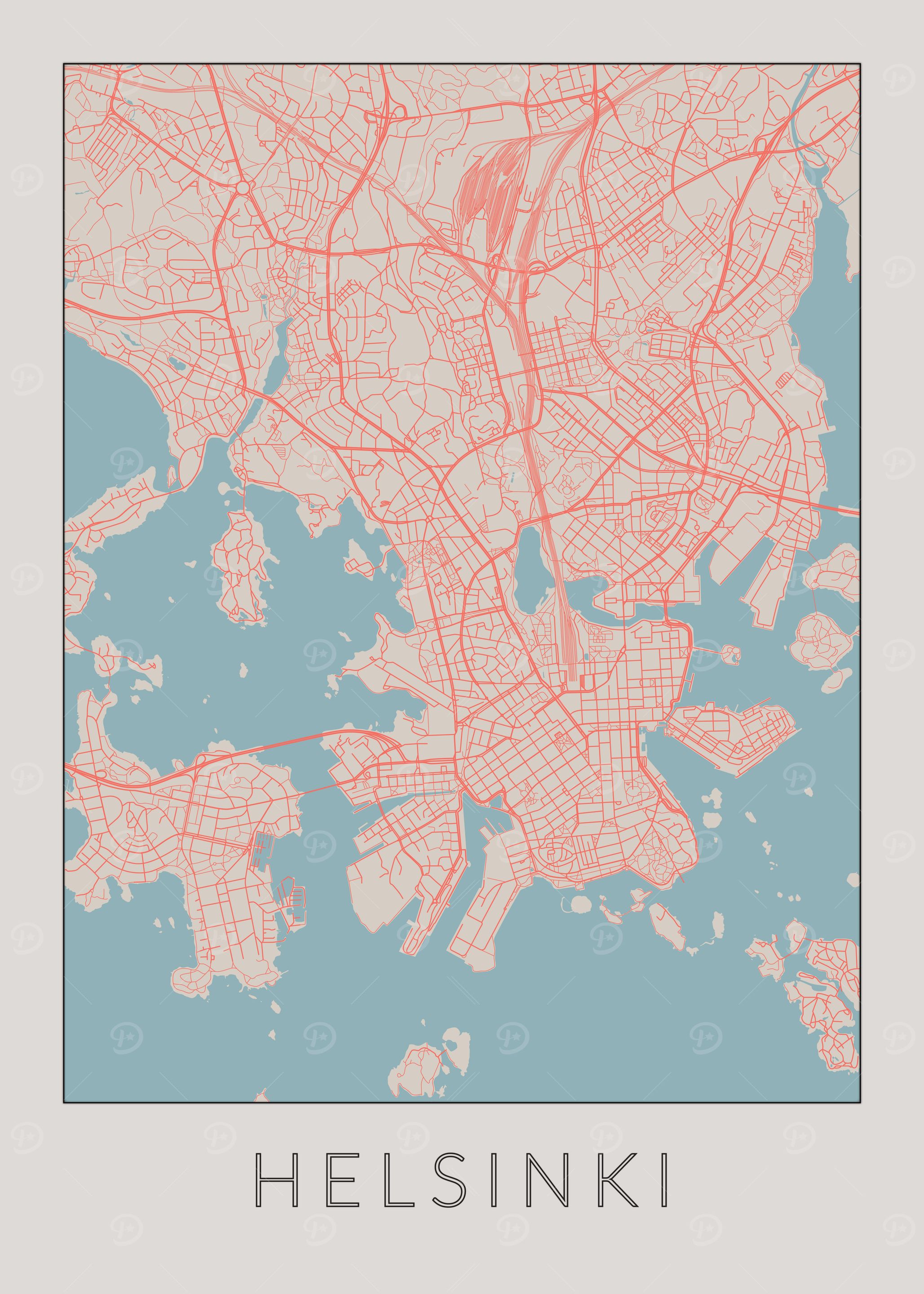 Helsinki Vintage Map