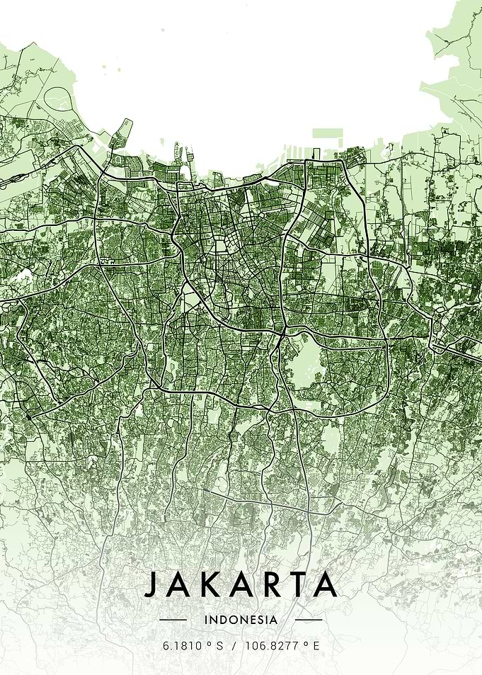 Jakarta City Map Green