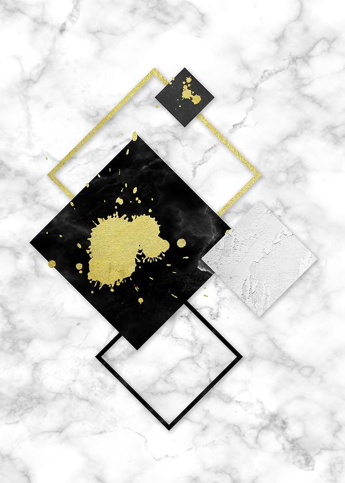 Golden Marble Shapes