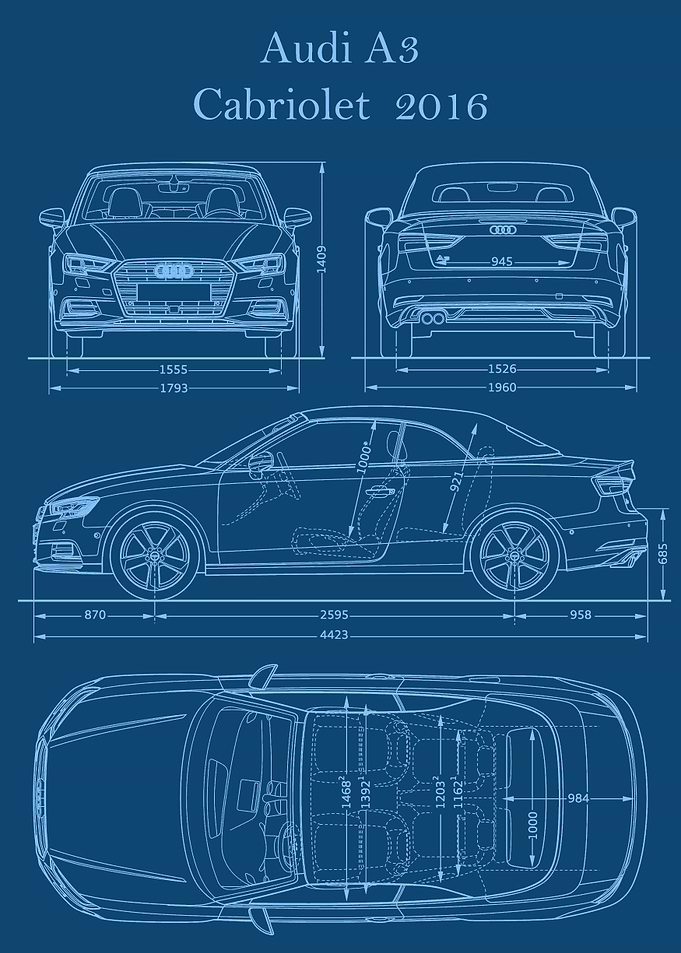 Audi A3 2016 Blueprint