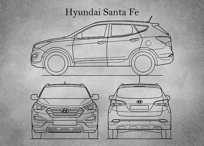 Hyundai Santa Fe gray old