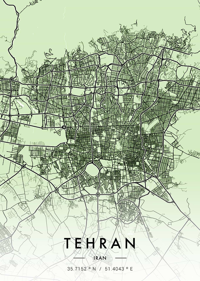 Tehran City Map Green