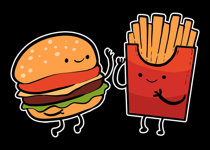 Burger Fries Foodie and Fl