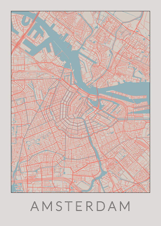 Amsterdam Vintage Map