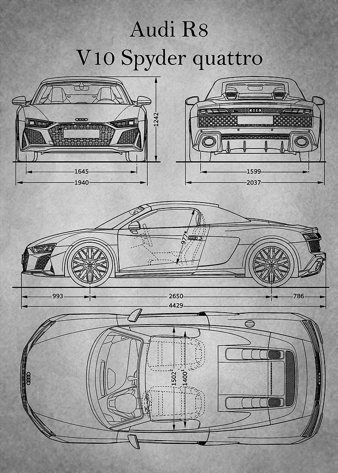 Audi R8 V10 gray old