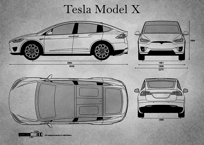 Tesla Model X gray old