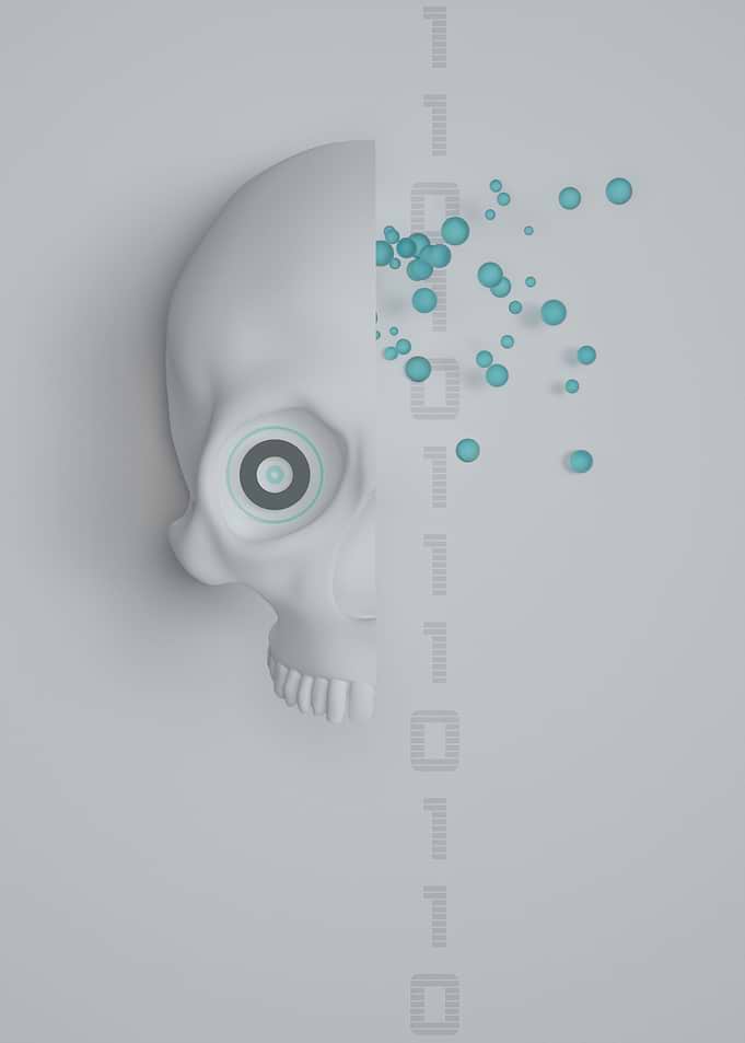 Floating Bubbles Skull