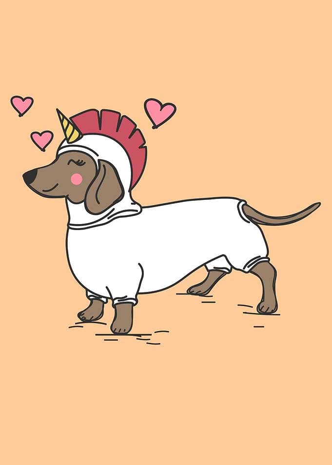 Cute Dachshund Unicorn
