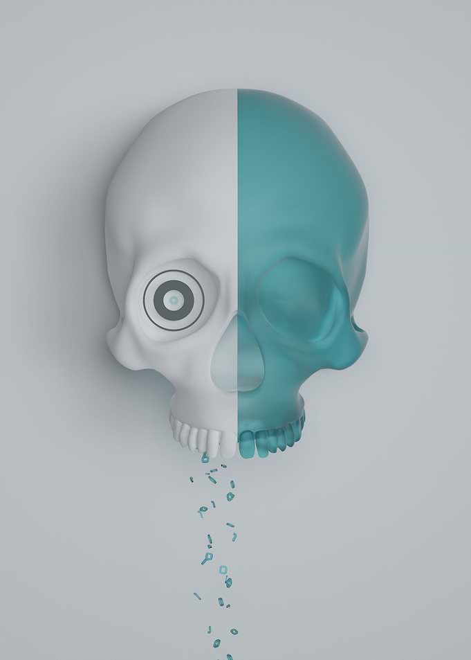 Binary Half Skull