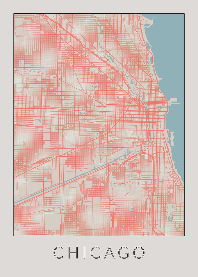 Chicago Vintage Map