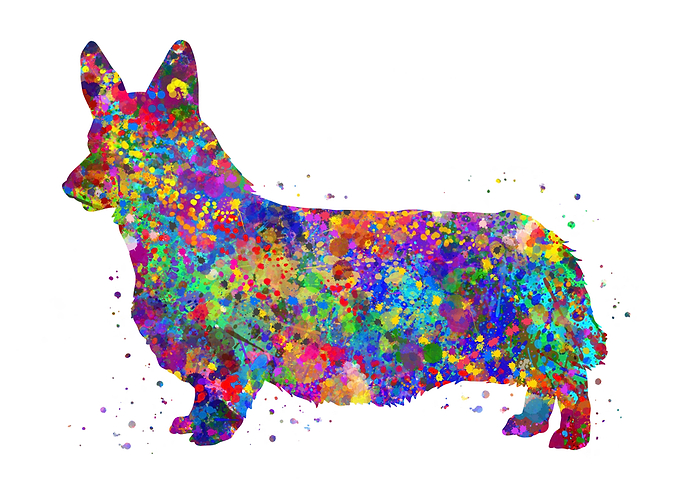 Corgi dog watercolor